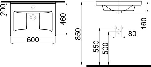 Мебельная раковина STWORKI 60 K0201-0605 в Пятигорске