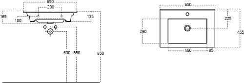 Мебельная раковина STWORKI Брамминг 65 9065-KL в Пятигорске